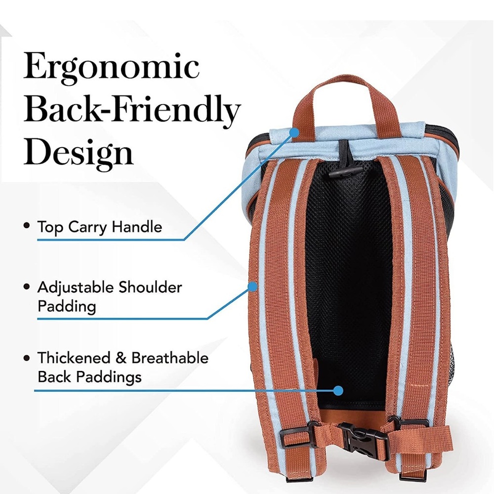 Ibiyaya New Denim Fun Lightweight
Pet Backpack Cat & Dog Carrier, Denim, Small - Picture 6 of 10
